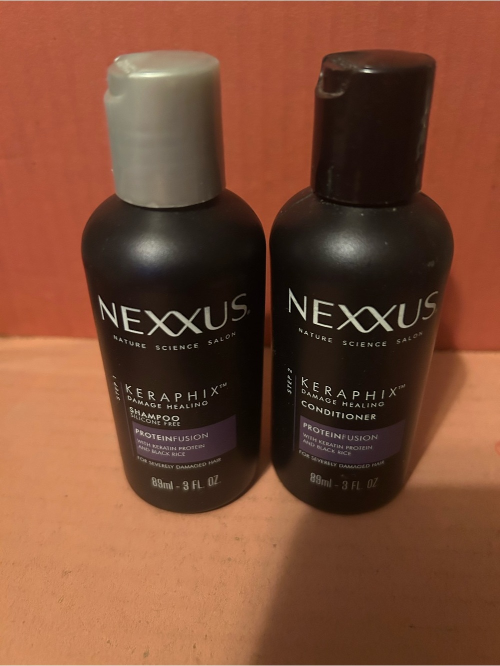 Nexxus Keraphix Damage Healing Shampoo & Conditioner - Black with Gray Cap